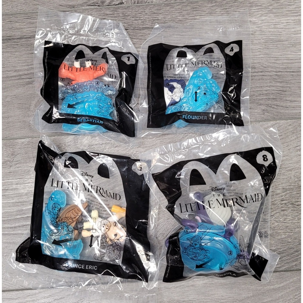 McDonald's Happy Meal Toys: Disney's The Little Mermaid #1, 4, 5, & 8 (2022)